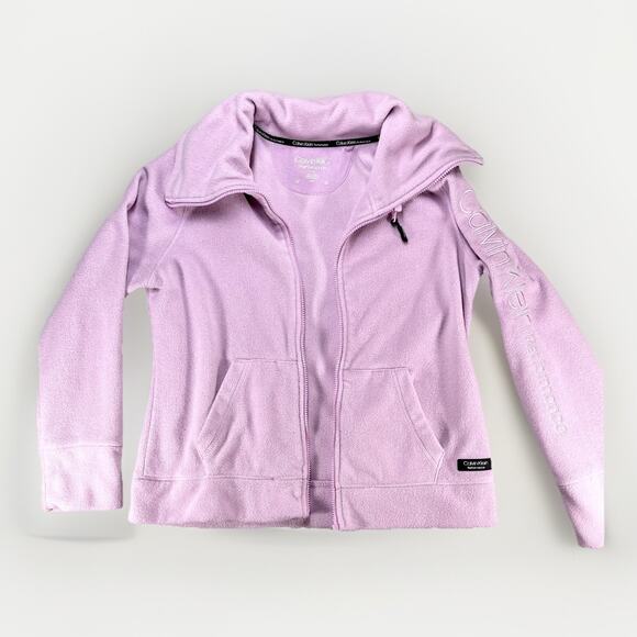 Calvin Klein Jackets & Blazers - Calvin Klein Jacket Womens L Pink Full Zip Fleece Performance Lightweight Coat